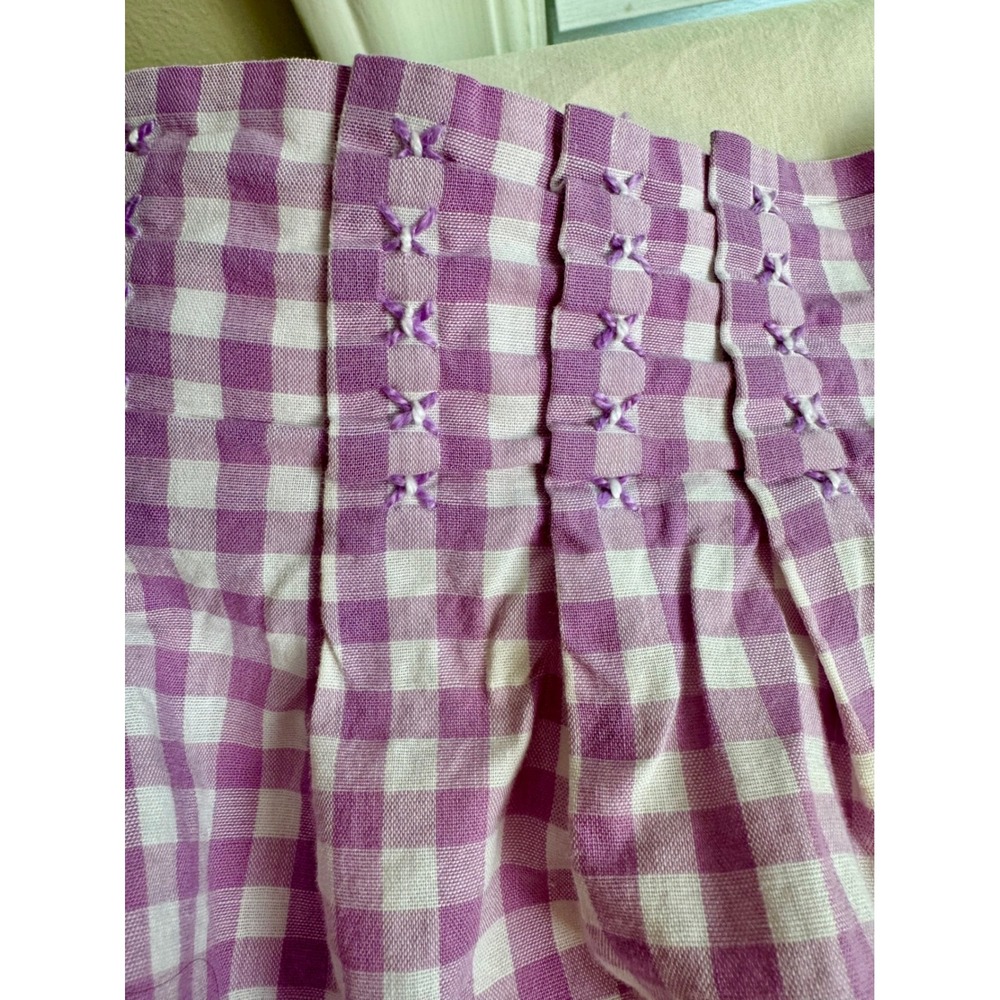 VTG Pinup Half Aprons 1950s Blue & Purple Gingham Pocket RikRack Retro Kitchen - Picture 6 of 12
